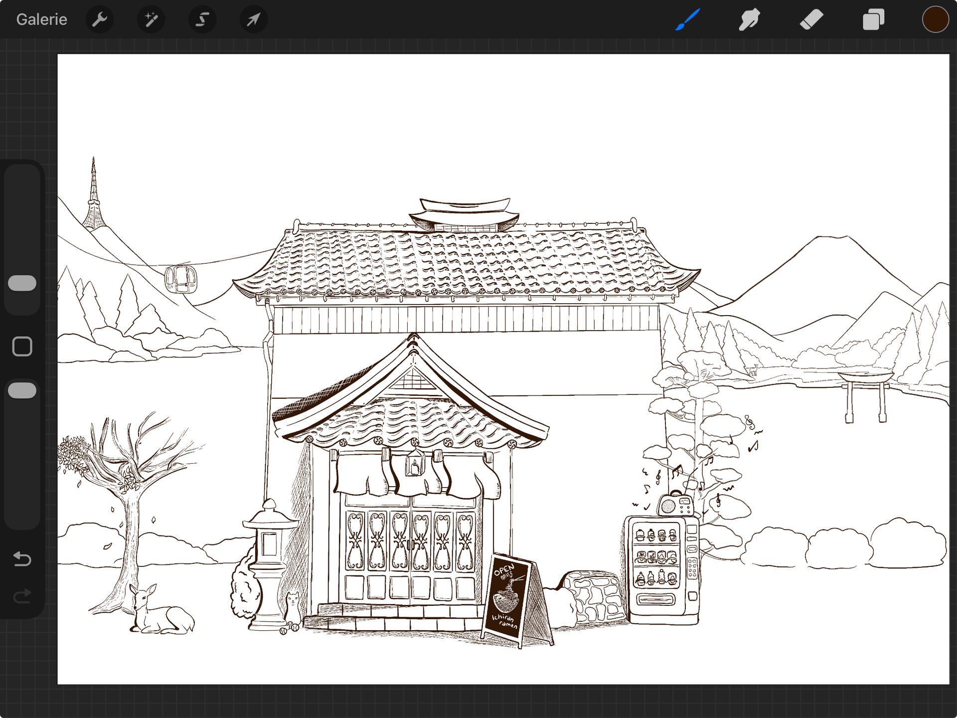 croquis d'une illustration inspiration japonaise