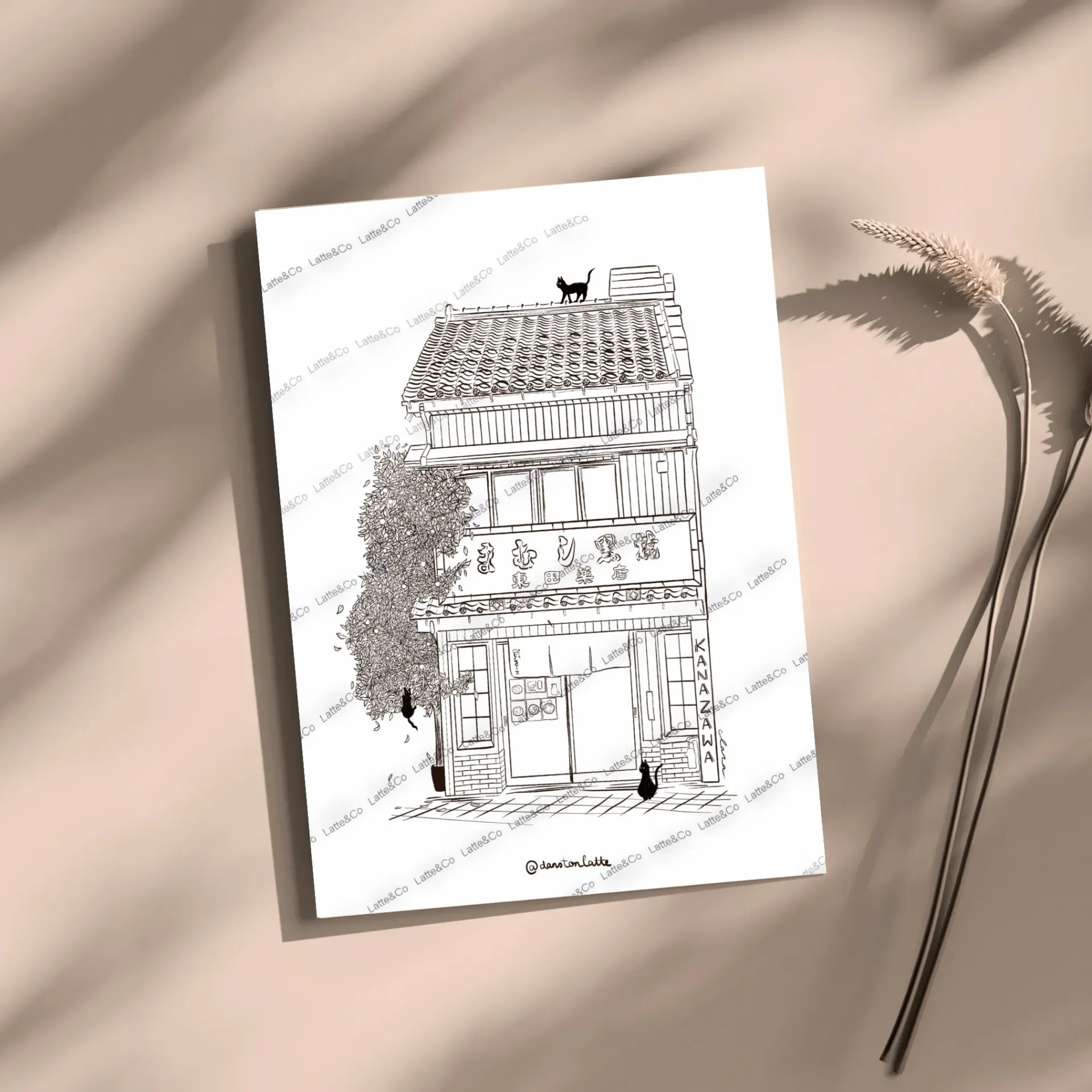 Coloriage à imprimer et colorier - Maison japonaise à Kanazawa